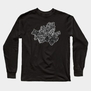 Map of Seoul - black background Long Sleeve T-Shirt